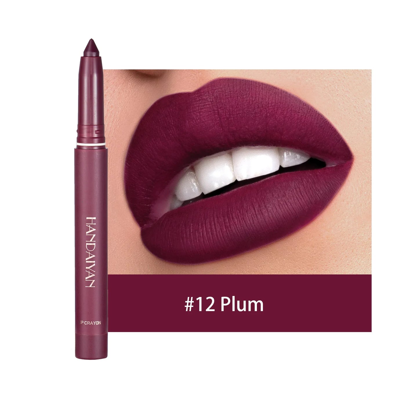 12 Color Matte Nude Pink Matte Solid Lip Gloss Waterproof Long Lasting cil Lip Liner Pen Lip Makeup