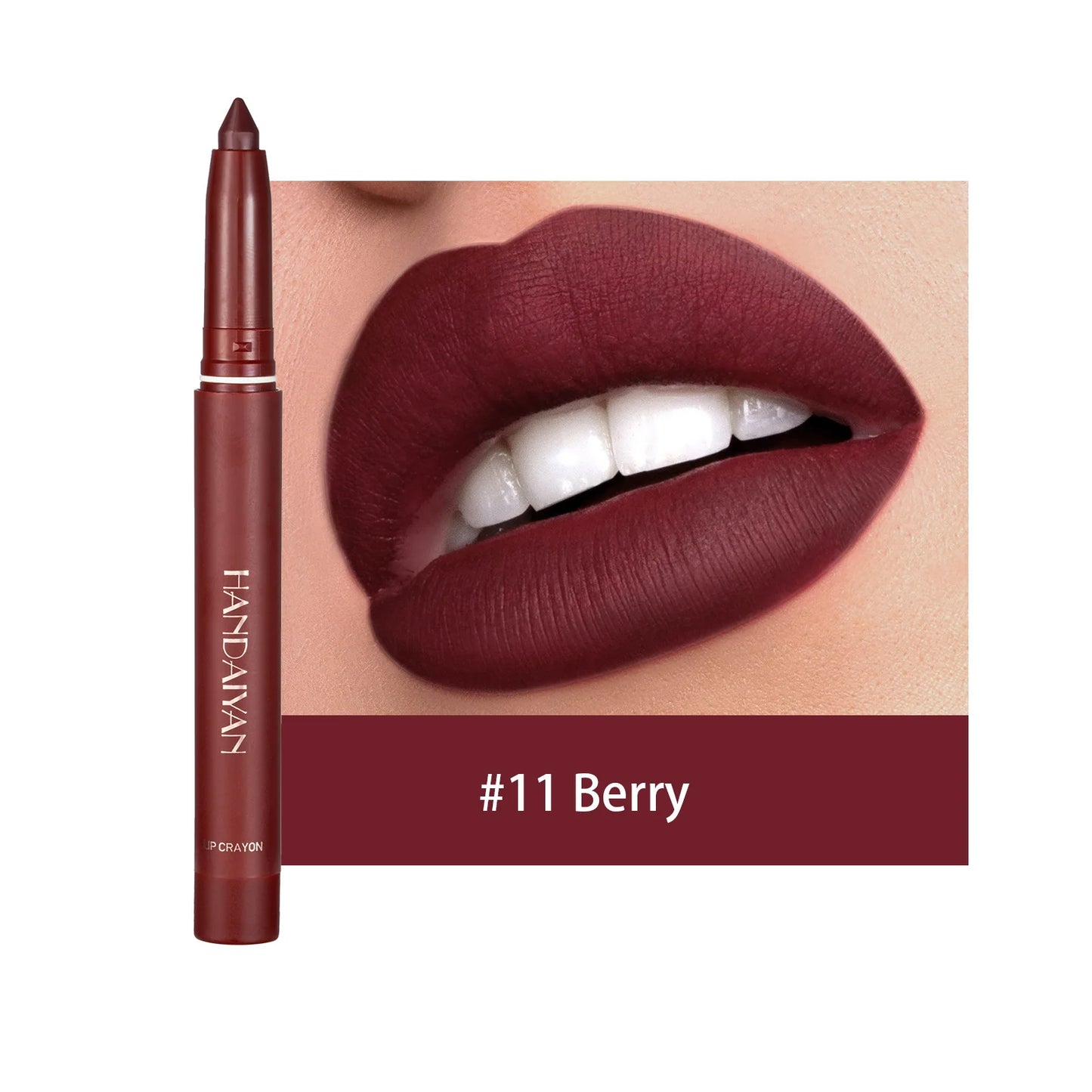 12 Color Matte Nude Pink Matte Solid Lip Gloss Waterproof Long Lasting cil Lip Liner Pen Lip Makeup