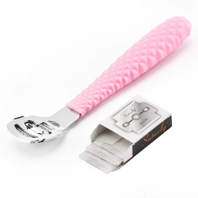 Professional Foot Care Tools - Heel and Cuticle Scraper, Pedicure File with Razor Blades for Effective Foot Care
